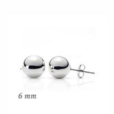 Boucle d'oreille boule en argent - 6 mm
